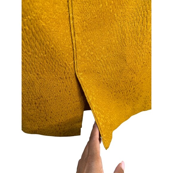 Banana Republic Gold Textured Pencil Skirt With Side Zipper & Front Slit Womens - Picture 5 of 10